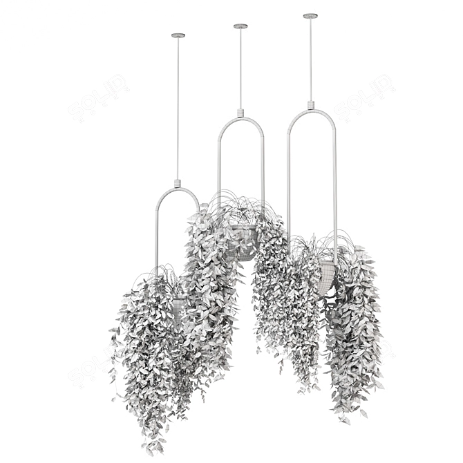 Metal Box Hanging Plant Set 3D model image 5