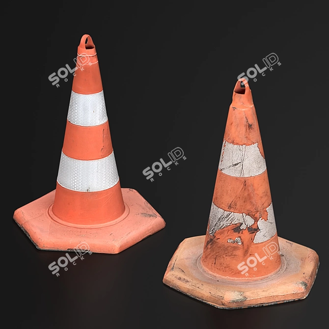 Parking Posts & Cones Set 3D model image 2