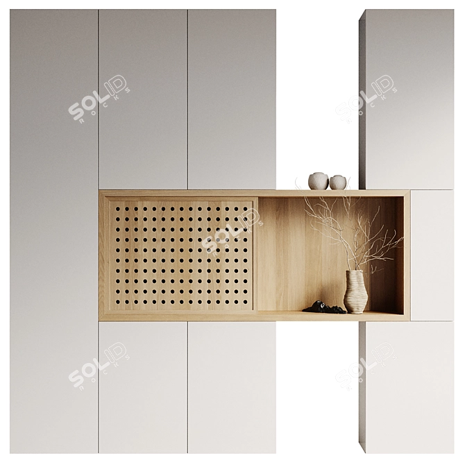 Modern Shelving Unit with Decor Pieces 3D model image 2