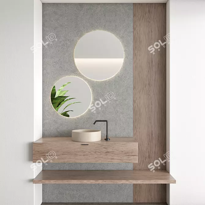 Modern Bathroom Furniture Set 3D model image 1