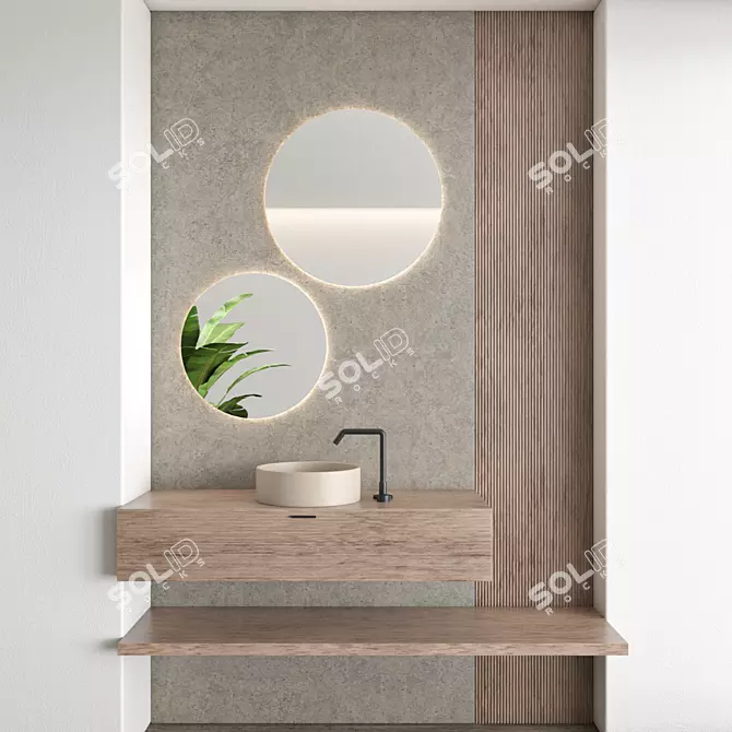 Modern Bathroom Furniture Set 3D model image 2