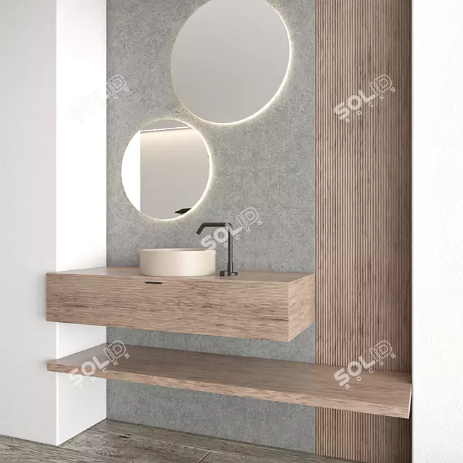 Modern Bathroom Furniture Set 3D model image 5