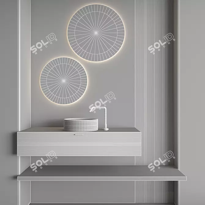 Modern Bathroom Furniture Set 3D model image 6