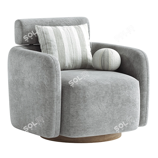 Sophisticated Swivel Upholstered Barrel Chair 3D model image 4