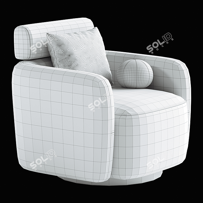 Sophisticated Swivel Upholstered Barrel Chair 3D model image 7