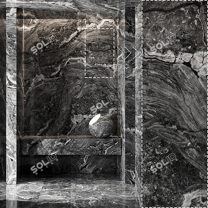 Luxury Marble Stone Tiles Texture 3D model image 1