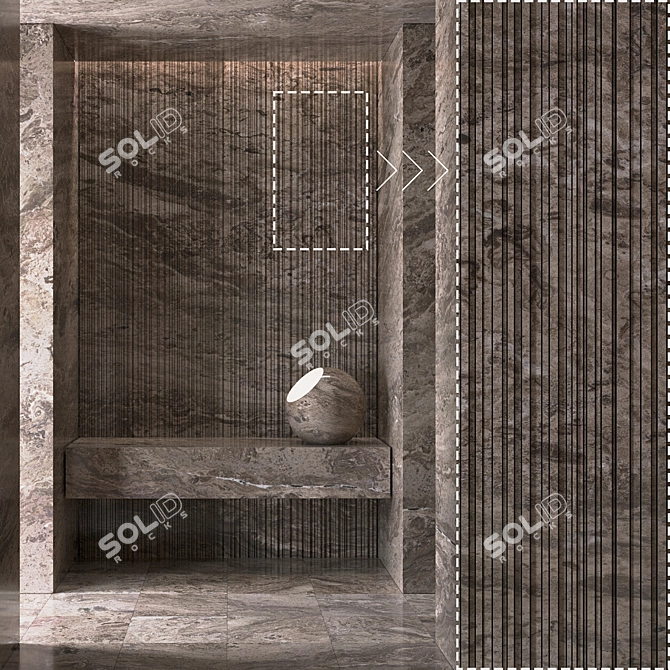  High Detail Marble Stone Panels 3D model image 3