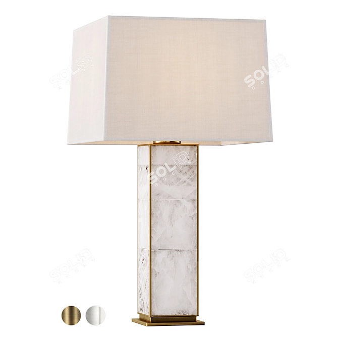 Quartz Crystal Brass Lamp 3D model image 1