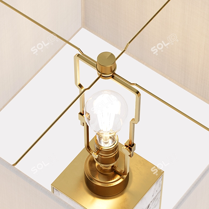 Quartz Crystal Brass Lamp 3D model image 5