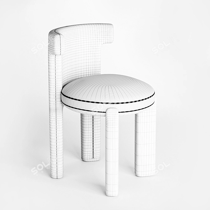 Stylish Meridiani CLOSETTE Chair 3D model image 5