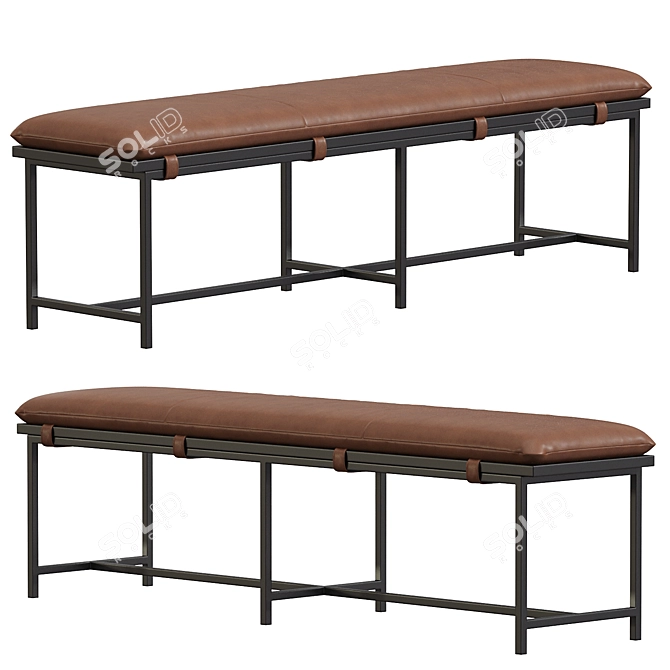 Elegant Zancor Bench Seat 3D model image 1