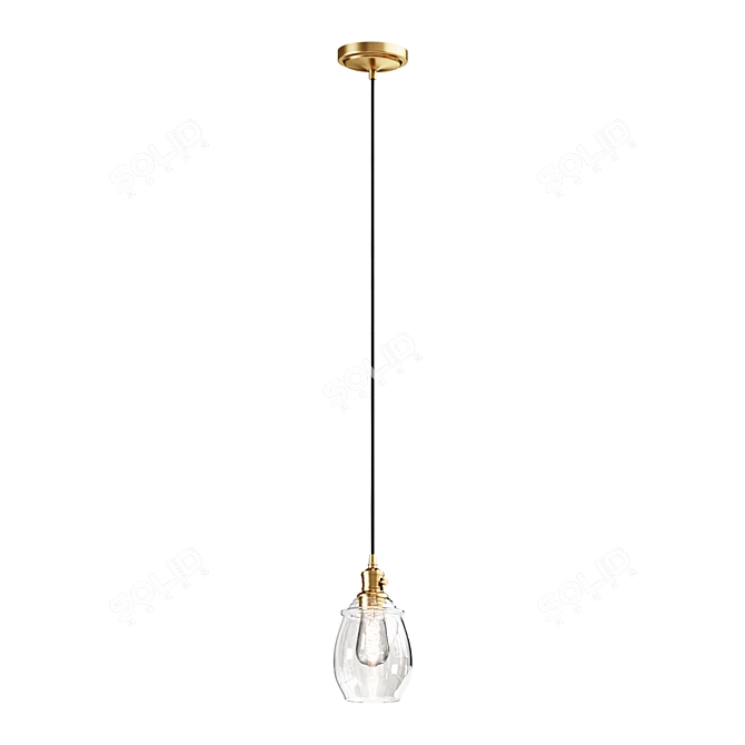 Petite Glass Cord Pendant Light 3D model image 1