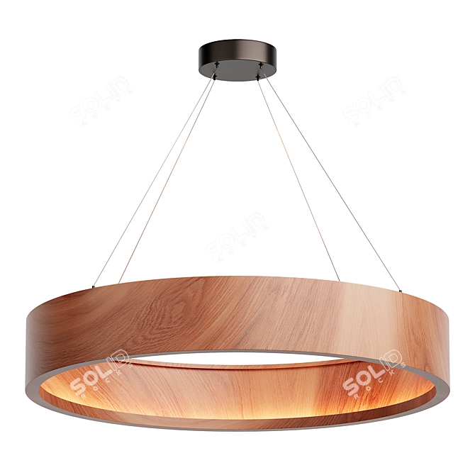 Elegant Dark Walnut Chandelier Fixture 3D model image 1