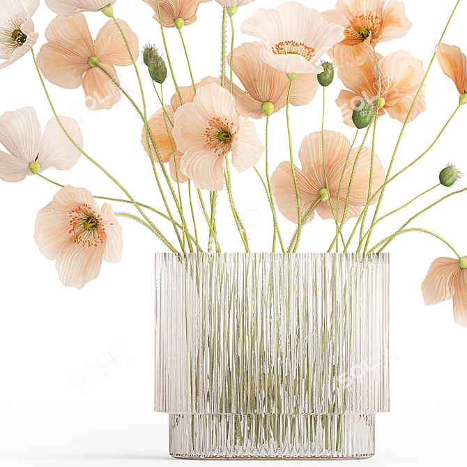 Modern Field Flower Bouquet 3D model image 5