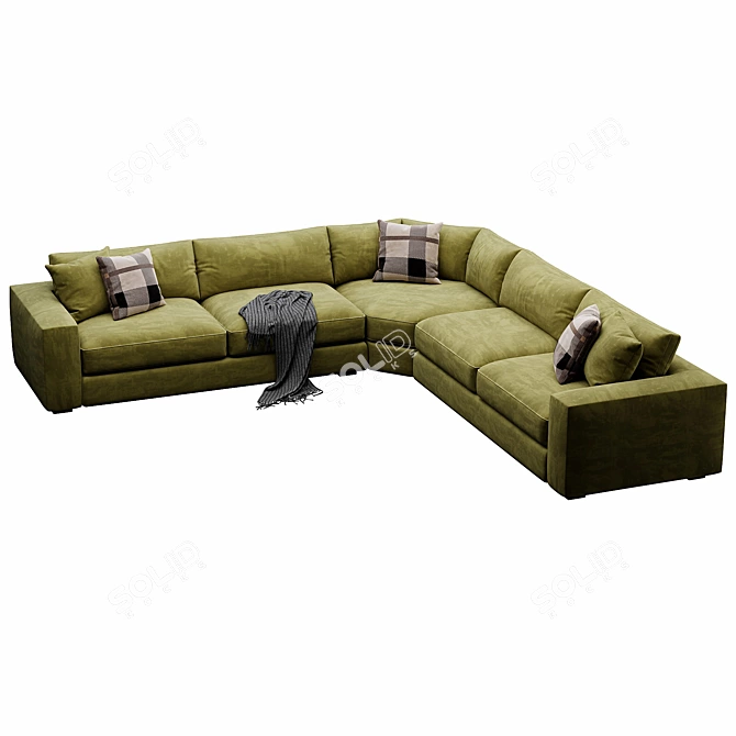 Modern Oceanside Sectional Sofa Set 3D model image 1