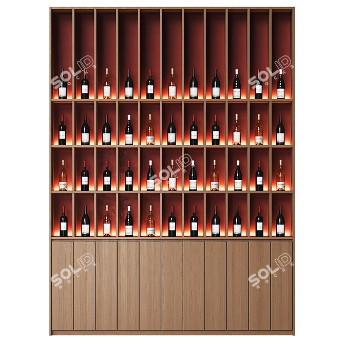 Modern Wine Cellar Wall Mount 3D model image 1