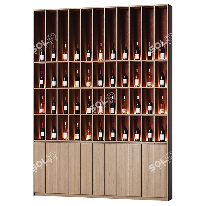 Modern Wine Cellar Wall Mount 3D model image 2