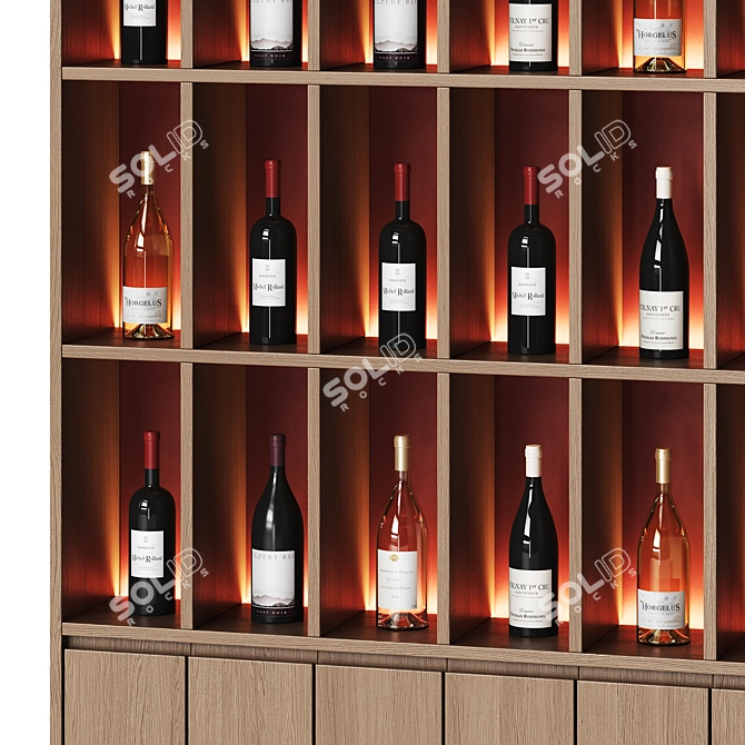 Modern Wine Cellar Wall Mount 3D model image 3