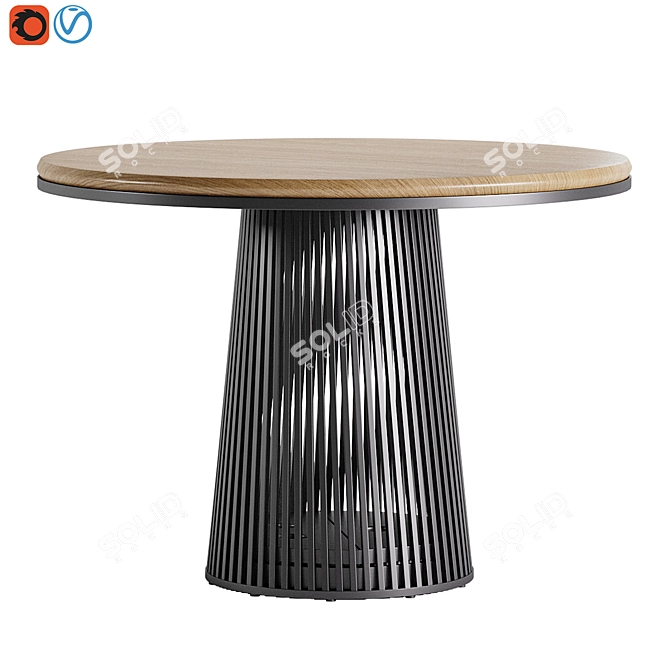 Elegant Grid Dining Set 3D model image 3