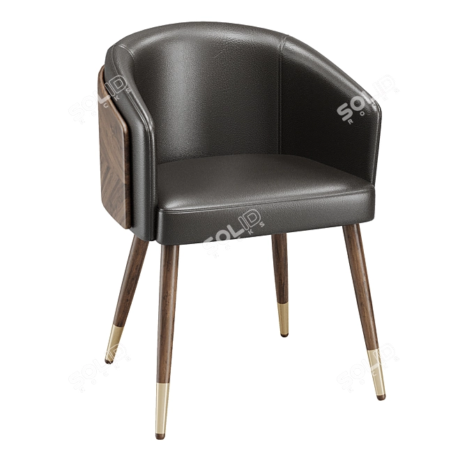 Reeva Upholstered Armchair in Beige 3D model image 3