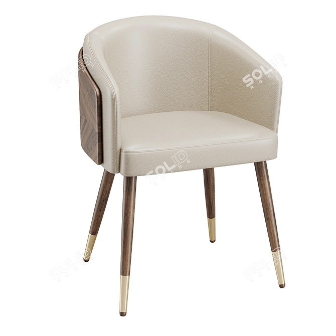 Reeva Upholstered Armchair in Beige 3D model image 6