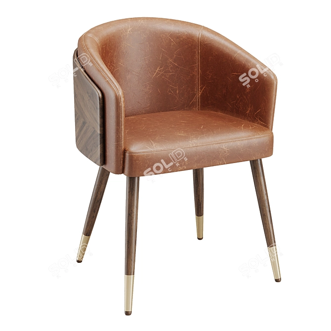 Reeva Upholstered Armchair in Beige 3D model image 7