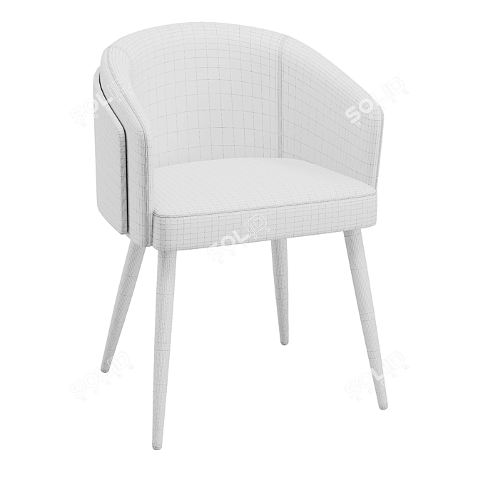 Reeva Upholstered Armchair in Beige 3D model image 8