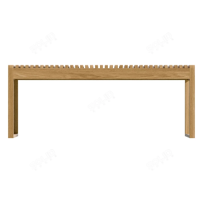 Bamboo Wooden Bench 47x120cm 3D model image 2