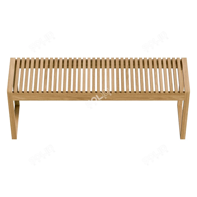 Bamboo Wooden Bench 47x120cm 3D model image 3