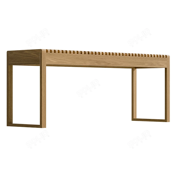 Bamboo Wooden Bench 47x120cm 3D model image 4