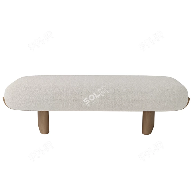 Minimalist Stone Garden Bench 3D model image 2