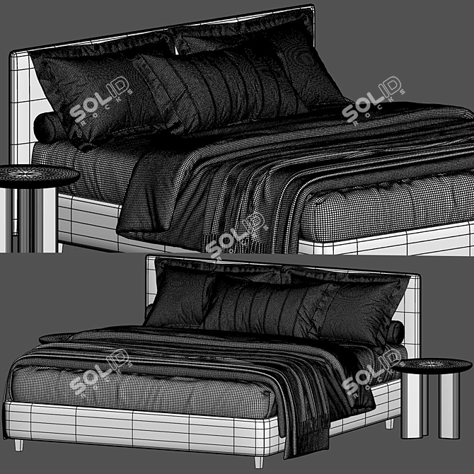 Pinch Bed by Diotti: Modern Suspension Elegance 3D model image 4