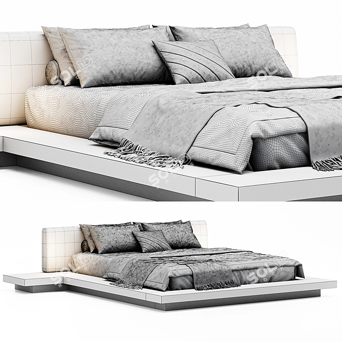 Modern 3D Model Bedrealm-004 3D model image 6