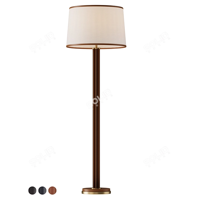 Riley Leather Floor Lamp 3D model image 1