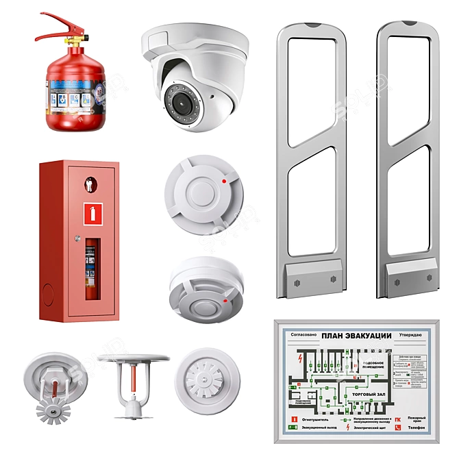 Security Fire Alarm System Kit 3D model image 2