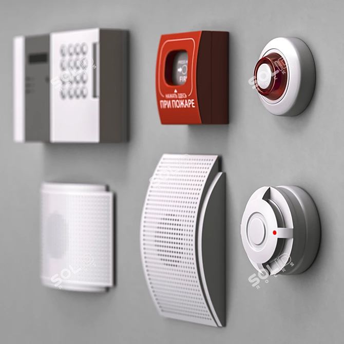 Security Fire Alarm System Kit 3D model image 3