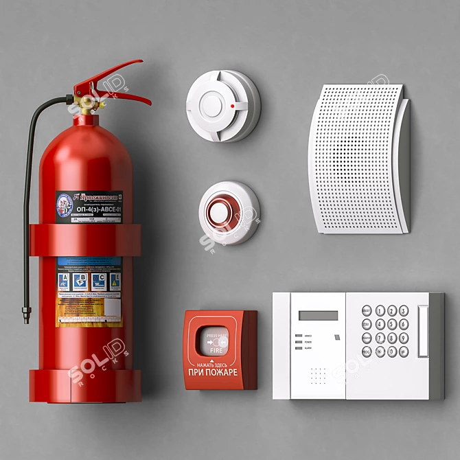 Security Fire Alarm System Kit 3D model image 4