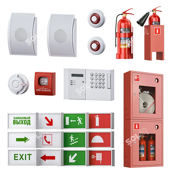 Security Fire Alarm System Kit 3D model image 5