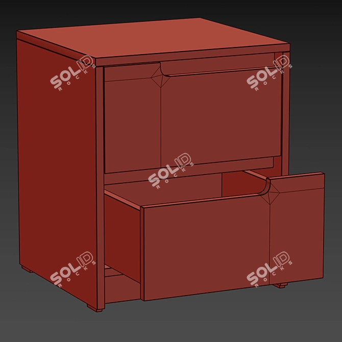 TEKS Havana Bedside Table (Milky Oak) 3D model image 3