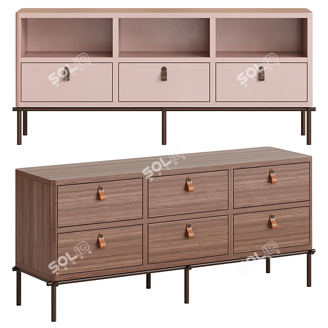 Elegant Fendi Casa Tiretto Sideboard 3D model image 1