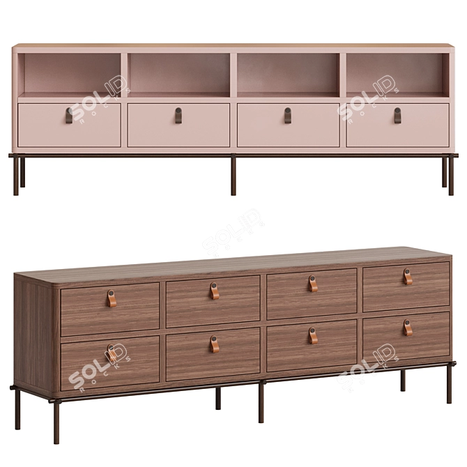 Elegant Fendi Casa Tiretto Sideboard 3D model image 2