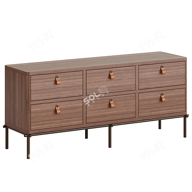 Elegant Fendi Casa Tiretto Sideboard 3D model image 4