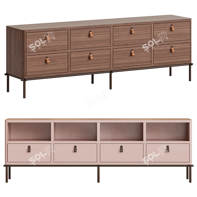 Elegant Fendi Casa Tiretto Sideboard 3D model image 6