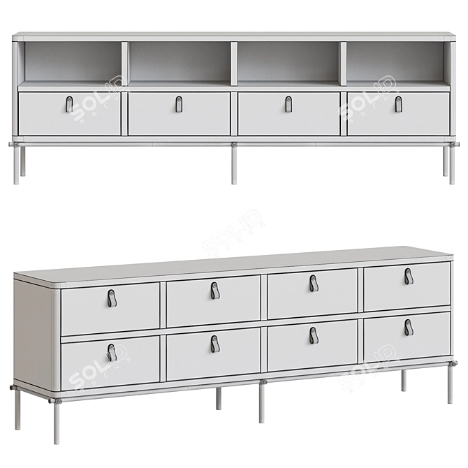 Elegant Fendi Casa Tiretto Sideboard 3D model image 9