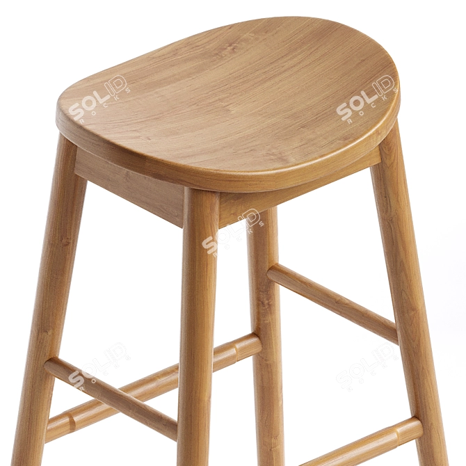  Nordic Style Counter Stool 3D model image 4