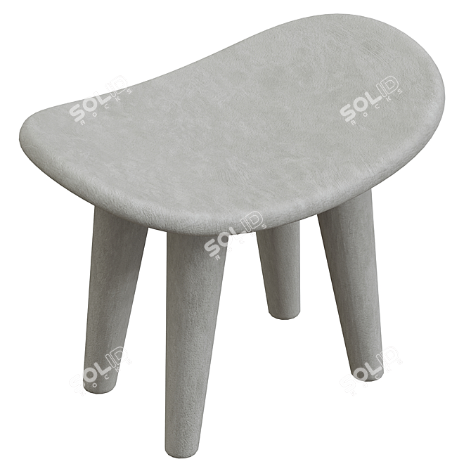 Sleek Concrete Malcolm Bench 3D model image 3