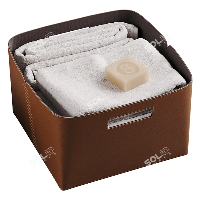  Leather Laundry Basket Set 3D model image 4