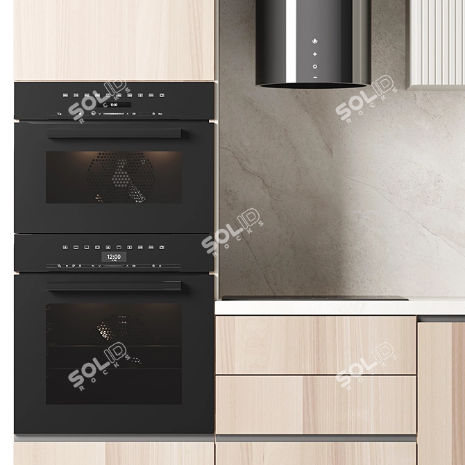 Modern Kitchen Set with Appliances 3D model image 6