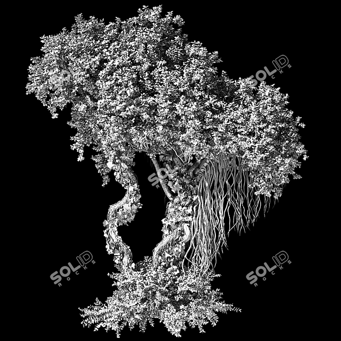 Jungle Tree Plant Separated Parts 3D model image 6