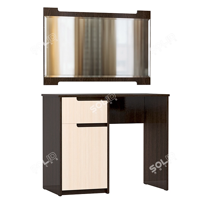 Gavana Cosmetics Table with Mirror 3D model image 1